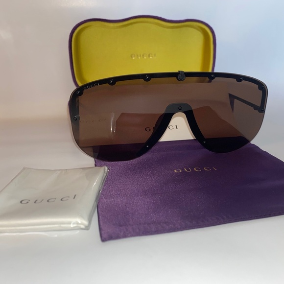GUCCI SS19 Mask Shield Sunglasses Matte Black UNISEX - Picture 11 of 14